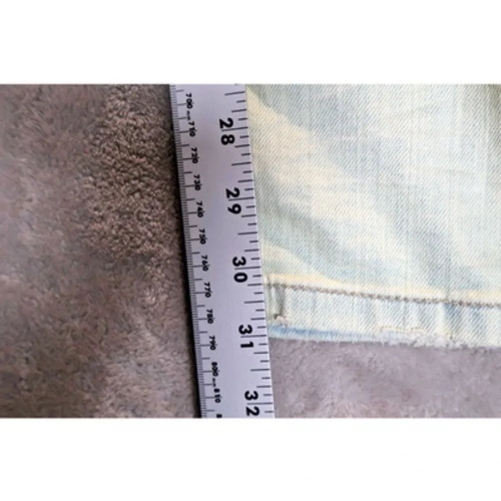 Free People Jeans Womens 30 Light Wash Palm Indig Distressed Denim‎ Y2K 90s